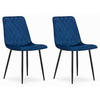 STUHL SCANNO 2-er Set, Blau, mit Samtstoff gepolstert - Blau, Textil/Metall (45/89/53cm) - Komodee
