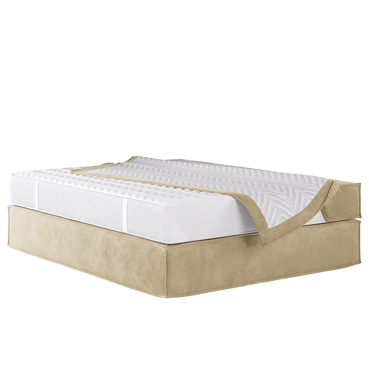 BOXSPRINGBETT - Premium - Beige, Textil (160/200cm) - home24