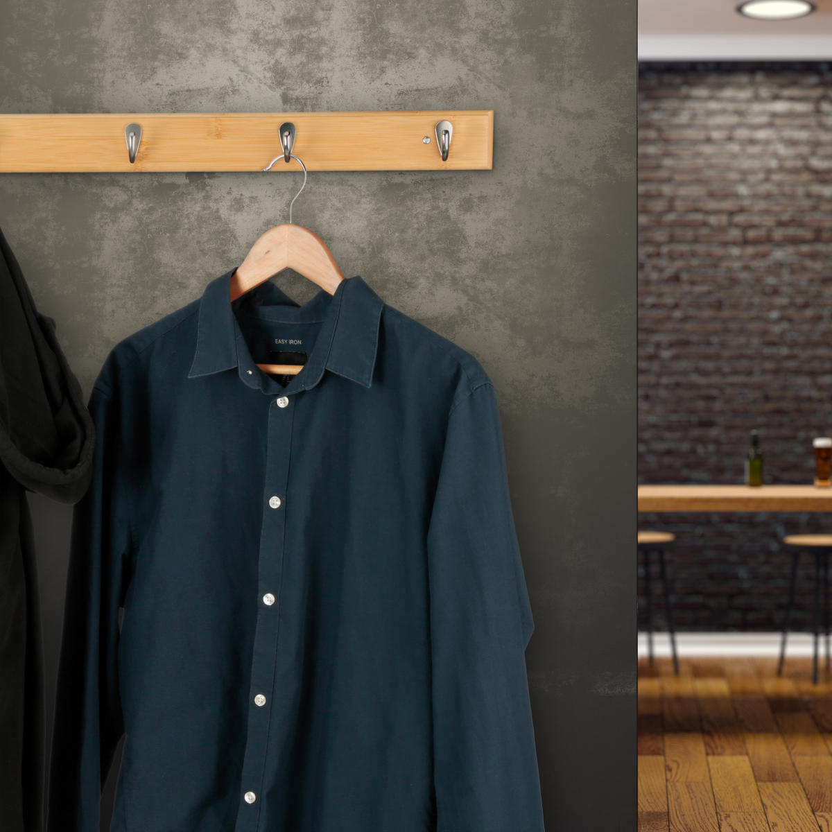 HAKENLEISTE - Hellbraun, Holz/Metall (48.5/6/5cm) - Relaxdays