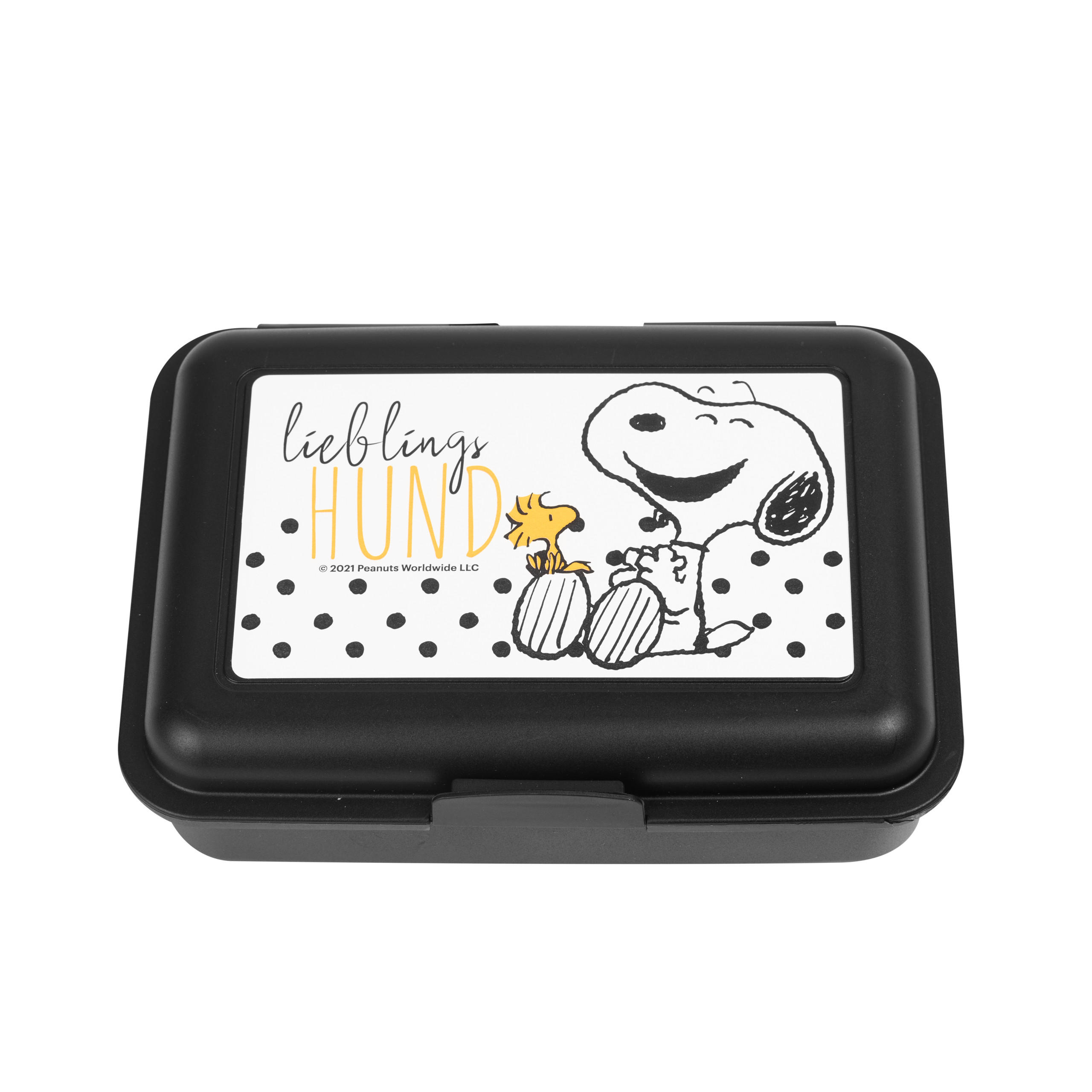 BROTDOSE The Peanuts Snoopy Lieblings Hund Schwarz 17,5 x 12,8 x 6,9 cm - Schwarz, Kunststoff (17.5/6.9/12.8cm) - United Labels