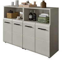 BADKOMMODE Kaschmir 120 x 80 cm, Badezimmer Kommode mit viel Stauraum - Kaschmir/Schwarz, Holzwerkstoff/Kunststoff (120/80/30cm) - Inn.Furn