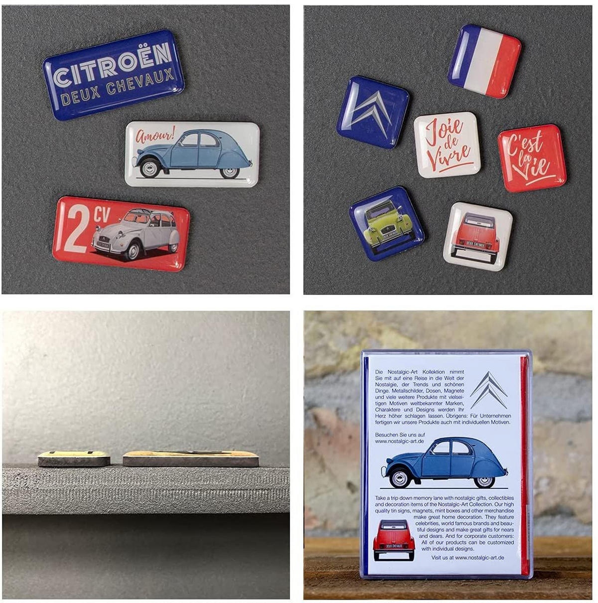 MAGNETSET 9-teilig Citroen 2CV C'est la vie - Multicolor, Metall (9/7/2cm) - Nostalgic-Art