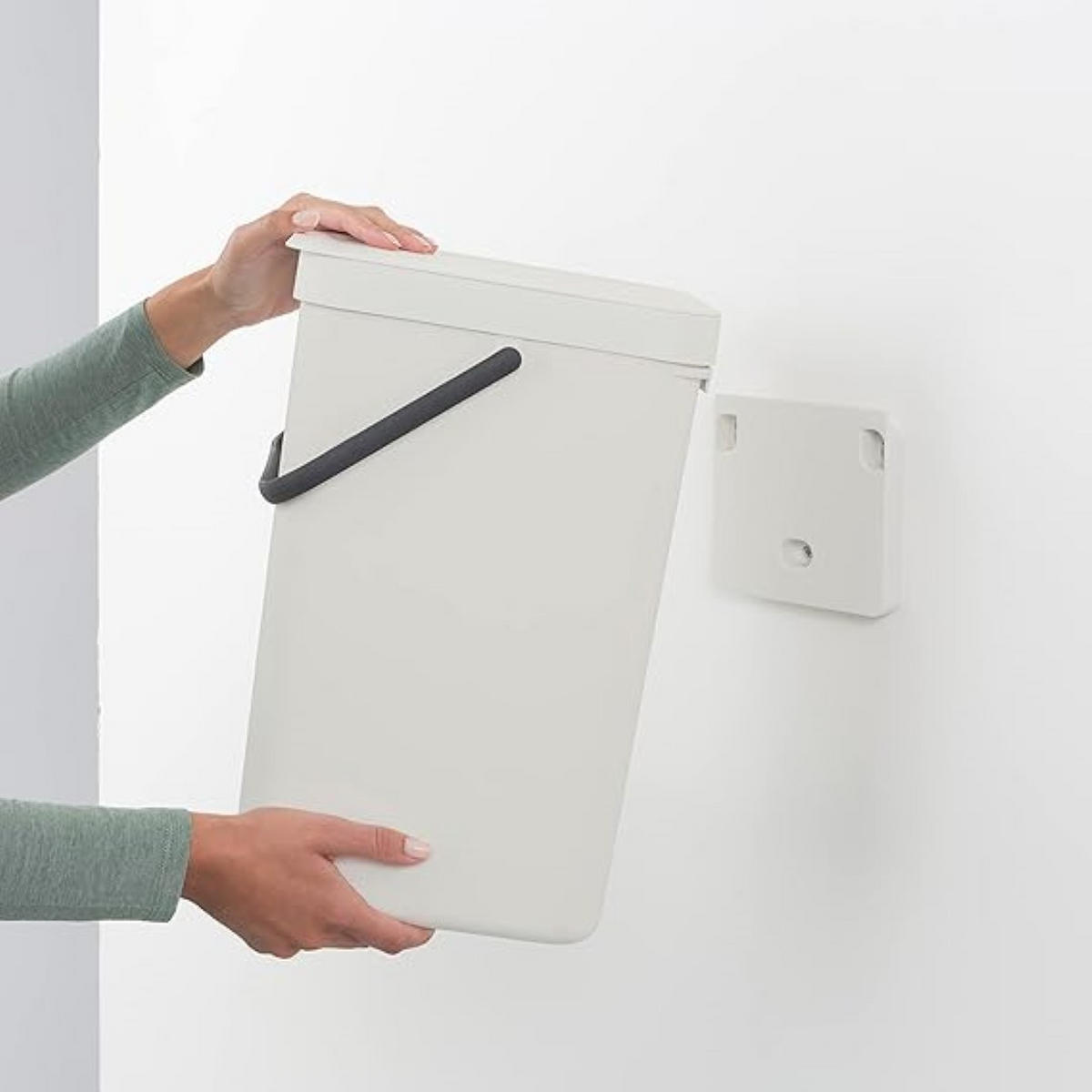 MÜLLEIMER Mit Stay Open Deckel 16 Liter 40 x 27,9 x 22 cm Kunststoff Hellgrau - Grau, Kunststoff (27.9/40/22cm) - PROREGAL