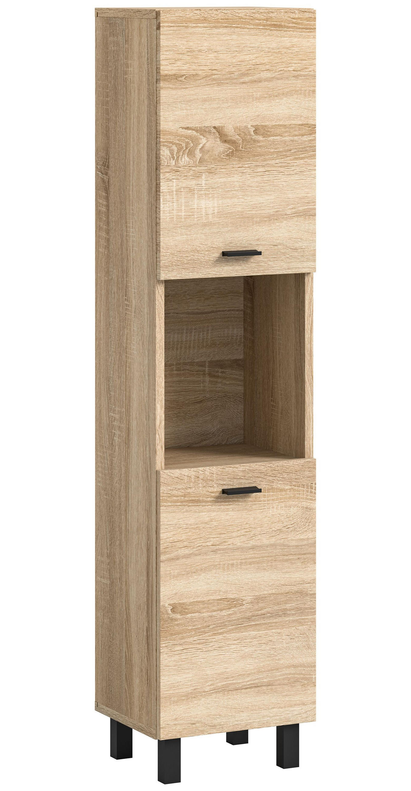 BADSCHRANK Boston/Tampa Bad in Eiche Sonoma Nachbildung - modernes Design - B/H/T: 30x125x29 cm - Sonoma Eiche, Holzwerkstoff (30/125/29cm)