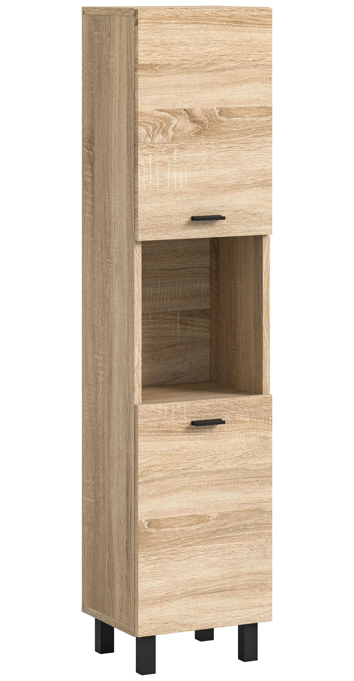 BADSCHRANK Boston/Tampa Bad in Eiche Sonoma Nachbildung - modernes Design - B/H/T: 30x125x29 cm - Sonoma Eiche, Holzwerkstoff (30/125/29cm)