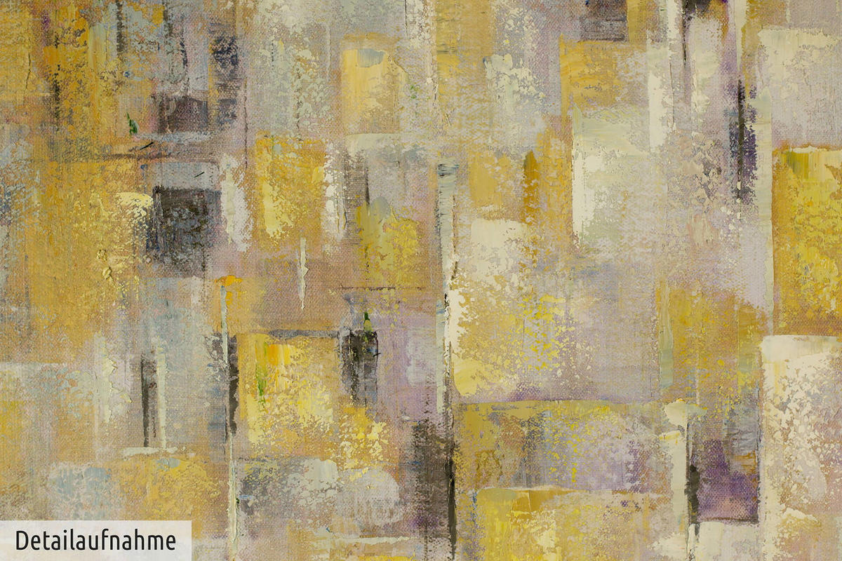 ACRYLBILD HANDGEMALT 80/80 cm - Gelb, Holz/Textil (80/80cm) - KUNSTLOFT