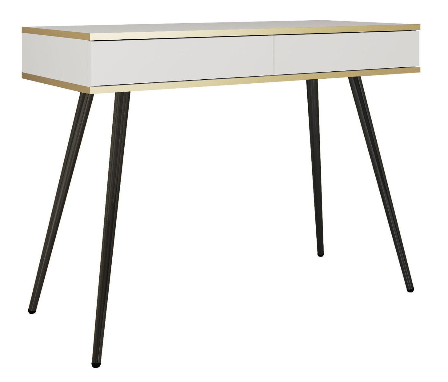 KONSOLENTISCH 102 cm Rodi mit Schublade, Weiß + Schwarz - Schwarz/Weiß, Holz (102/80/50cm) - Emporius