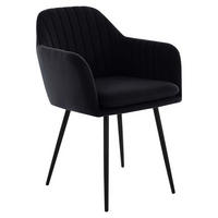 SESSELSTUHL Lia - Samtvelour Schwarz - Schwarz, Textil/Metall (56/80/62cm) - Möbel Stellbrink