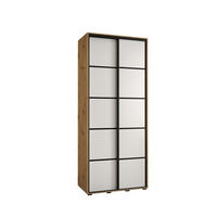 SCHWEBETÜRENSCHRANK 235,2/110/60 2-türig - Schwarz/Weiß, Holz/Metall (110/235/60cm) - Abiks Möbel