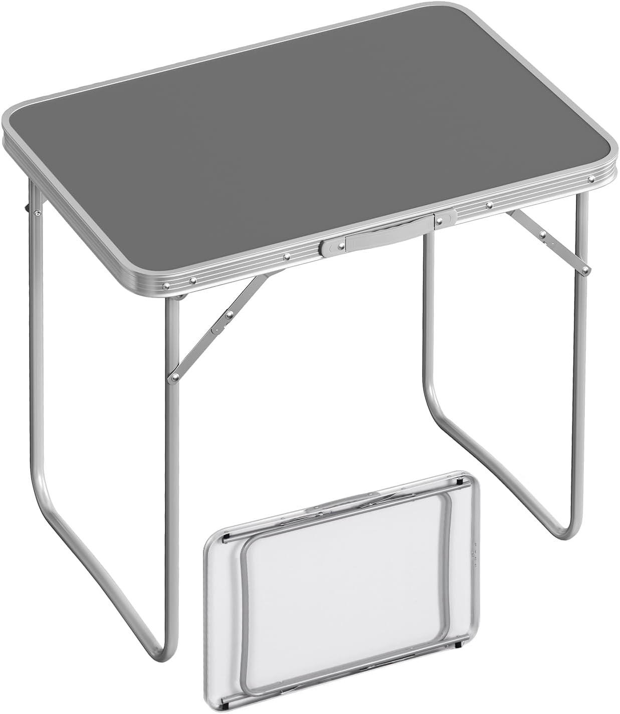 CAMPINGTISCH mit Griff Klappbar 70 x 50 x 60 cm Grau - Grau, Metall (70/50/60cm) - Woltu