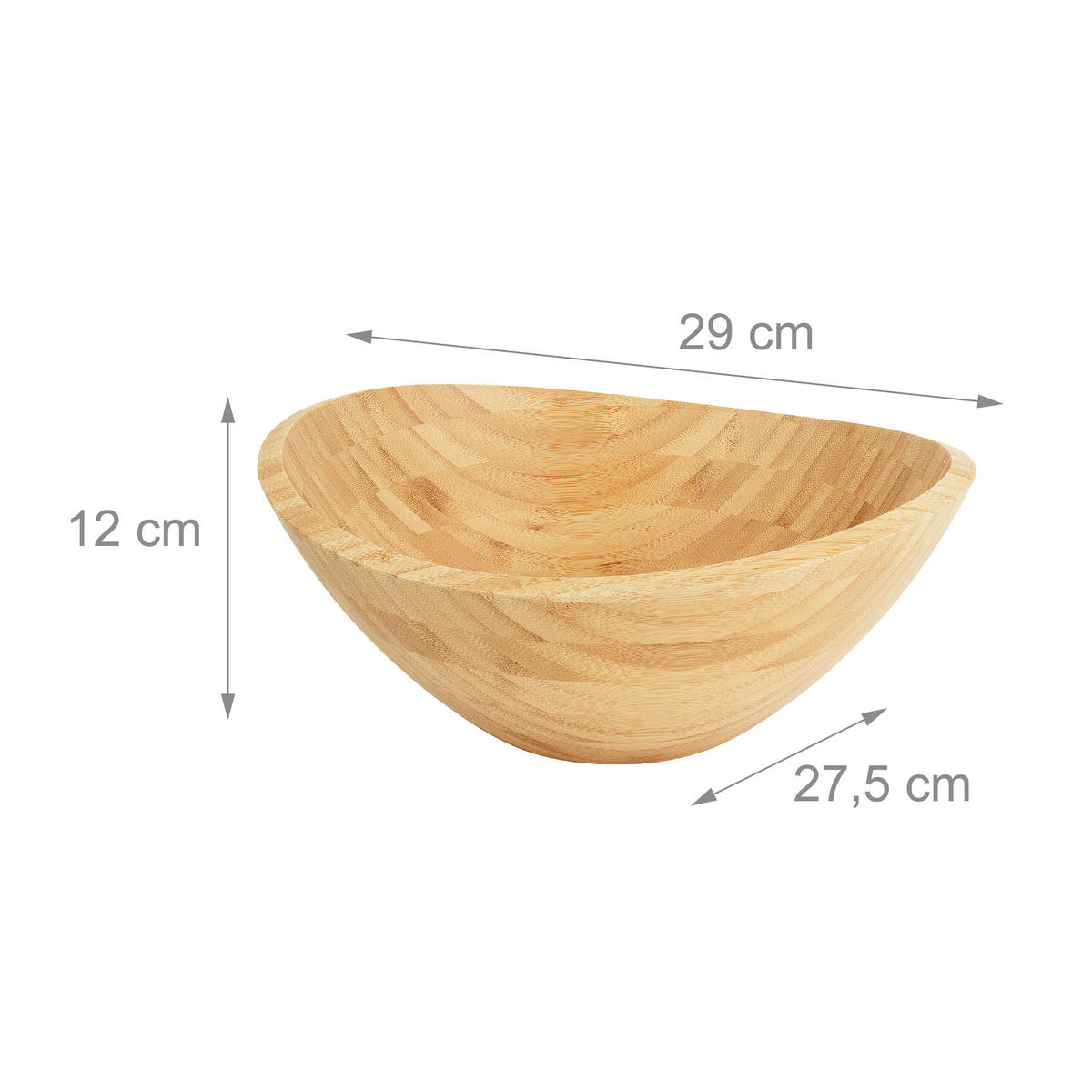 SALATSCHÜSSEL - Hellbraun, Holz (27.5/29/12cm) - Relaxdays
