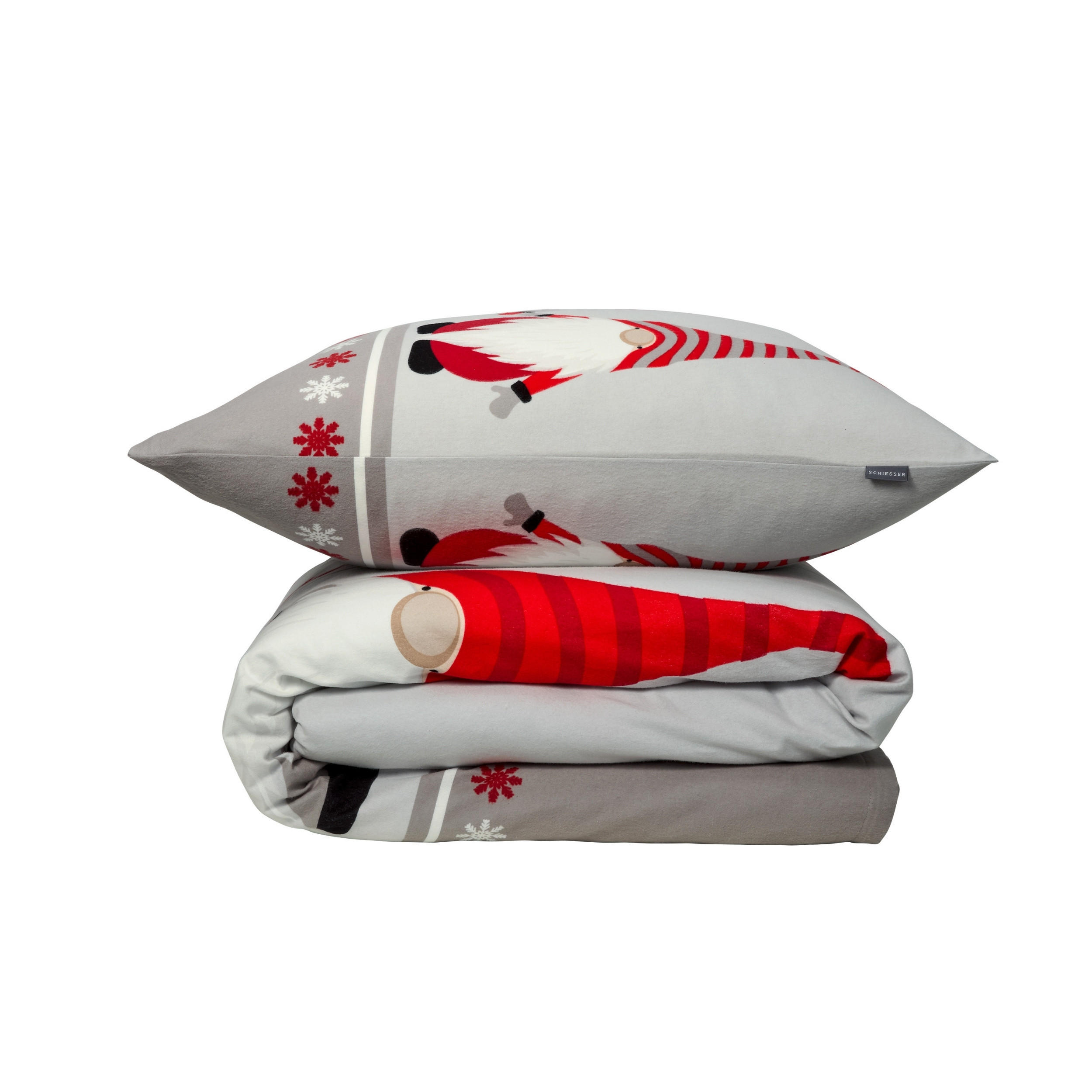 BETTWÄSCHESET Balduin - Feinbiber - 2-teilig - 135 x 200 cm - Grau - Grau, Textil (135/200cm) - SCHIESSER