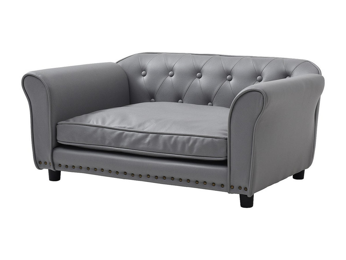 SOFA für Haustiere - 94 cmcm x 65 cmcm - Kunstleder - Grau - GALIAMA - Grau, Leder (94/42/65cm) - Vente-Unique