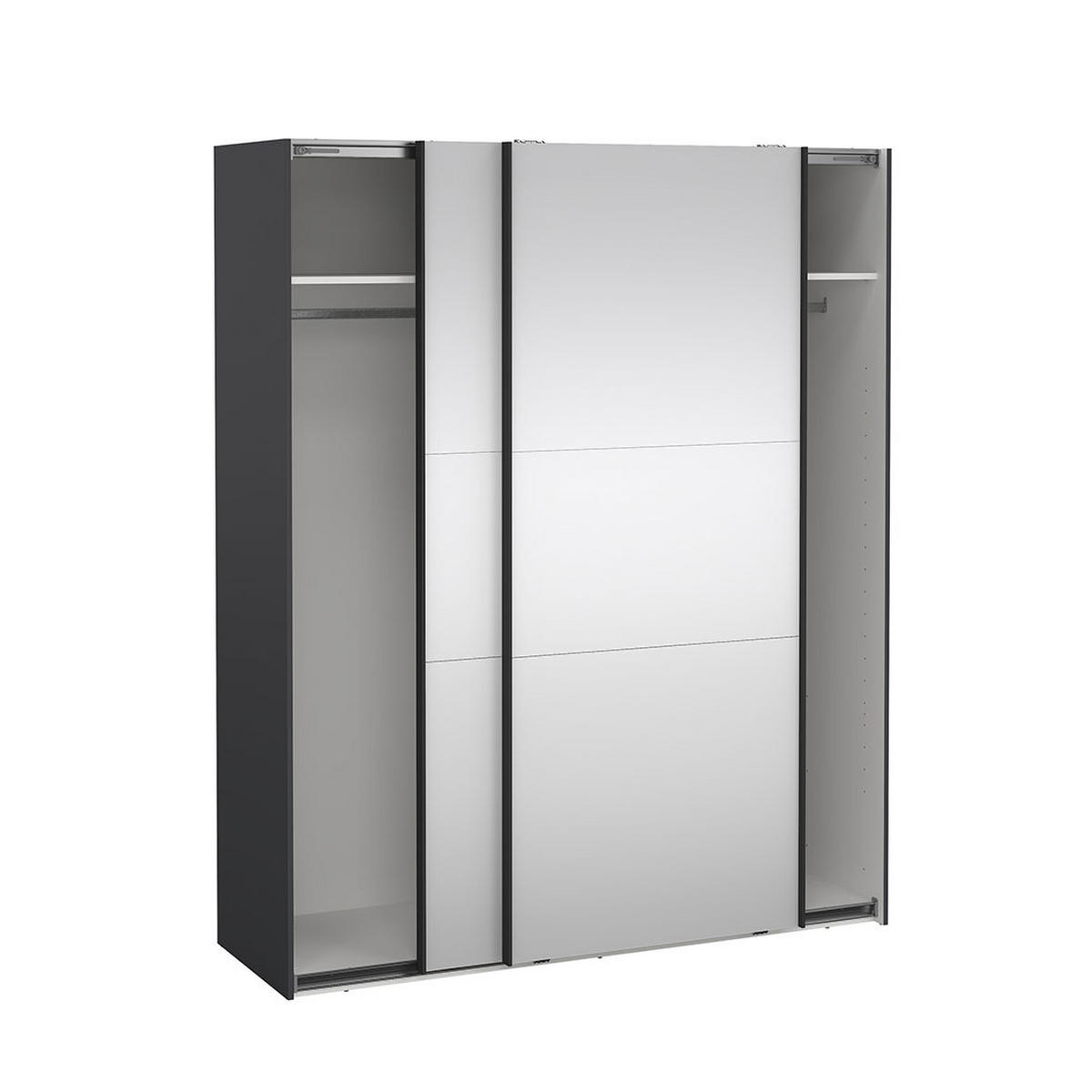 SCHIEBETÜRENSCHRANK, Como, Grau, Holzwerkstoff, 179 x 67 x 221 cm - Grau, Holzwerkstoff (179/221/67cm) - ebuy24