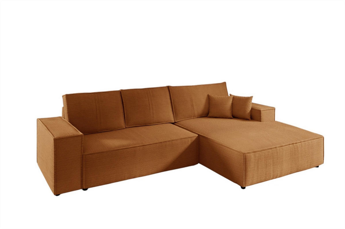 ECKSOFA Corunia In Poso - Rotbraun, Holzwerkstoff/Textil (294/185cm) - Fun Möbel