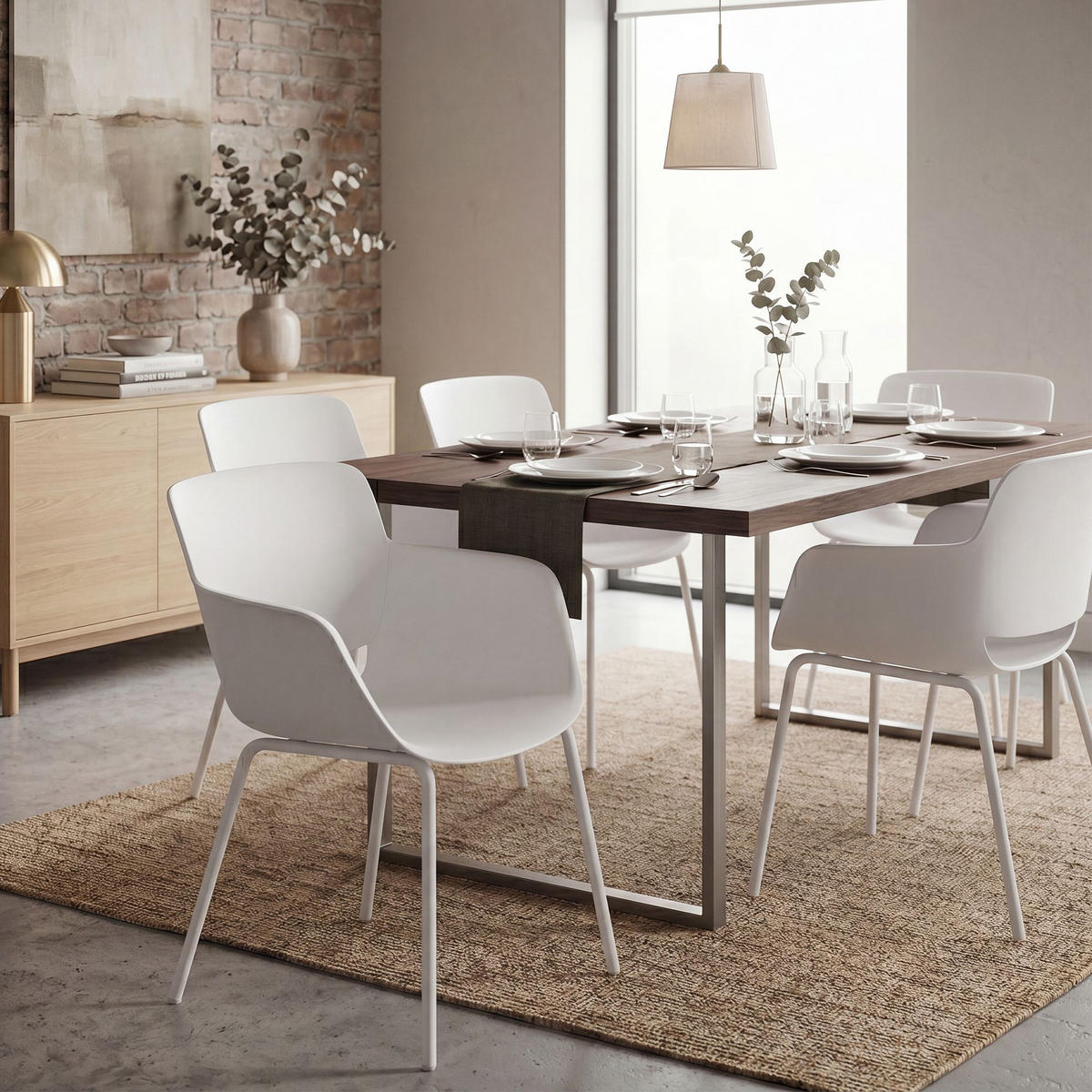 STUHL 2 Kunststoff Weiß - Weiß, Kunststoff/Metall (58/80/54cm) - CLP