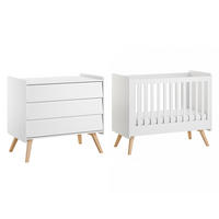 BABYZIMMER 2-teilig Vintage Weiß - Weiß, Holzwerkstoff (125/103/65cm) - Petits-meubles