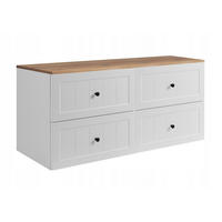 WASCHBECKUNTERSCHRANK GUSTO 160cm mit Arbeitsplatte Farbe: Eiche Craft Mattweiß - Eichefarben/Weiß, Holzwerkstoff (160/58/46cm) - Rodan