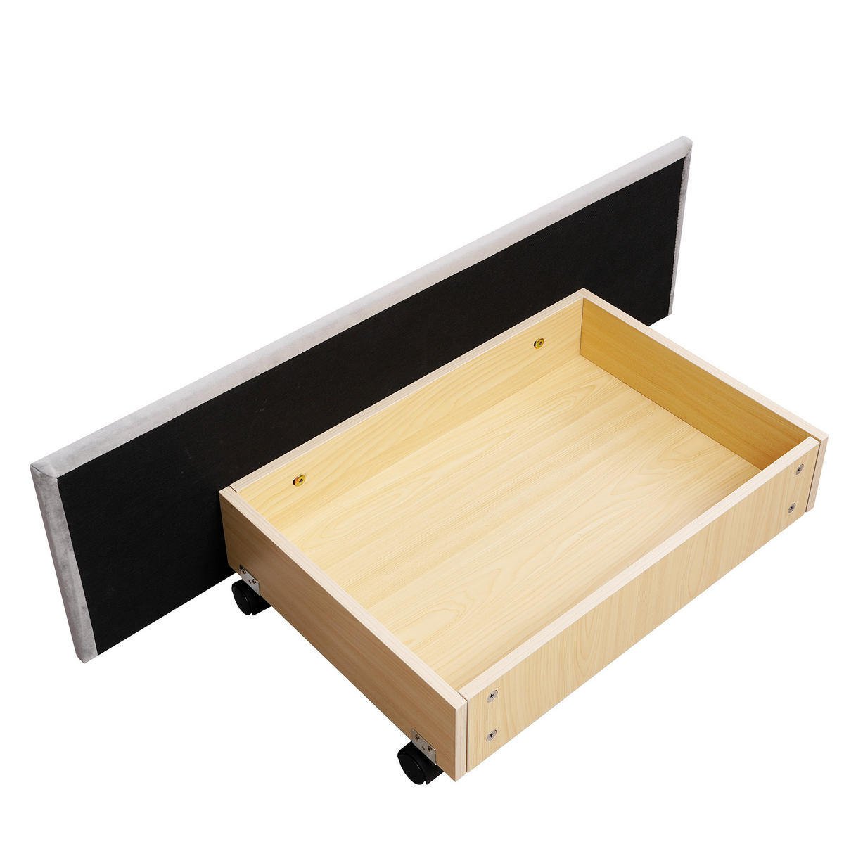 POLSTERBETT 140/200 cm DE-01158, in Grau, mit 4 Schubladen - Grau, Metall (140/200cm) - ComfortXL