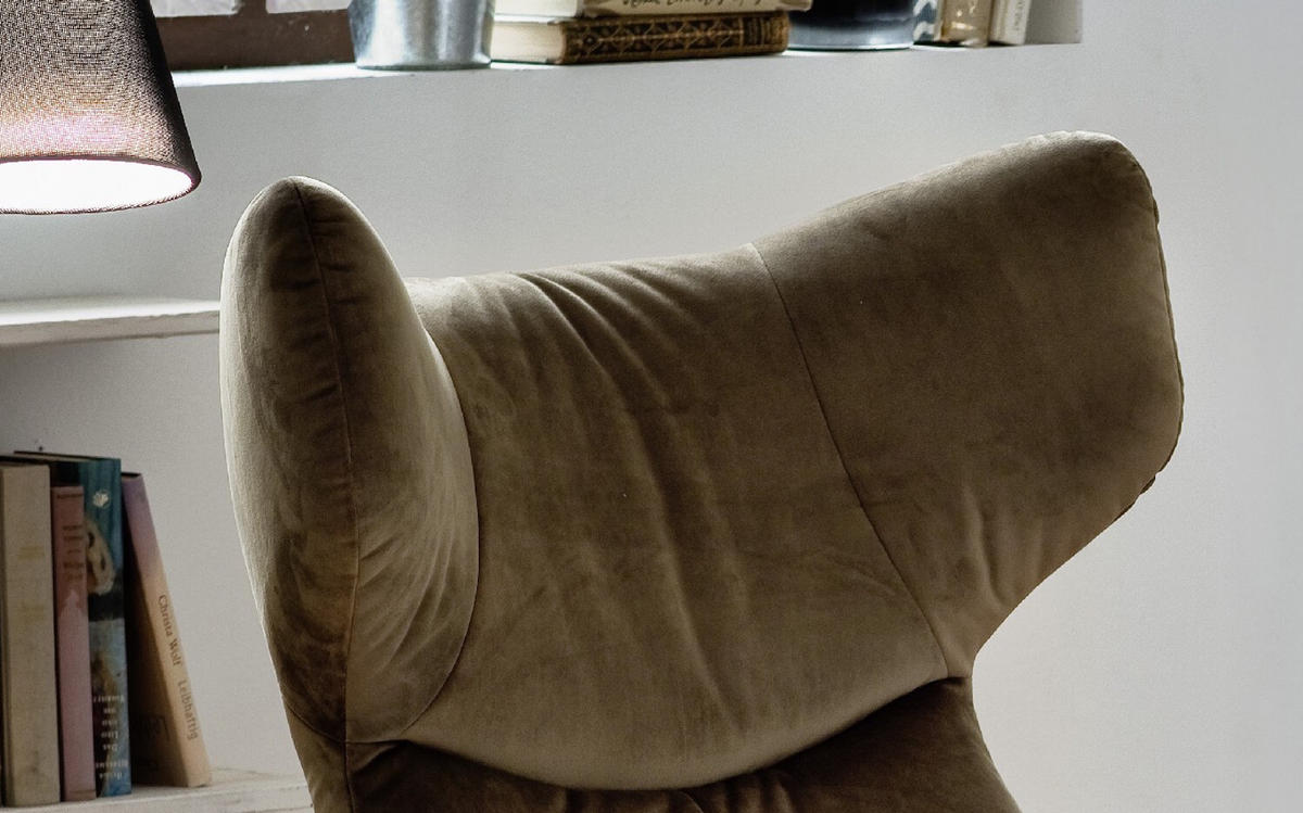 DREHSESSEL MIT WIPPFUNKTION INKL. HOCKER RANDY Grün Velvet - Silberfarben/Olivgrün, Textil (79/117/96cm) - KAWOLA