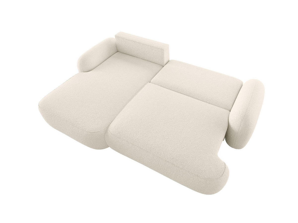 ECKSOFA MIVARO Schlaffsofa Boucle Weiß (LINKS) - Beige, Textil (176/276cm) - Luxkor24