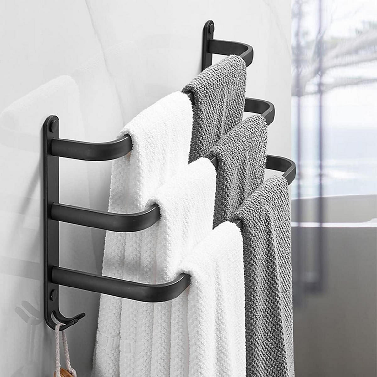 HANDTUCHHALTER Schwarz Matt 40 cm - Schwarz, Metall (5.5/42/16.5cm)