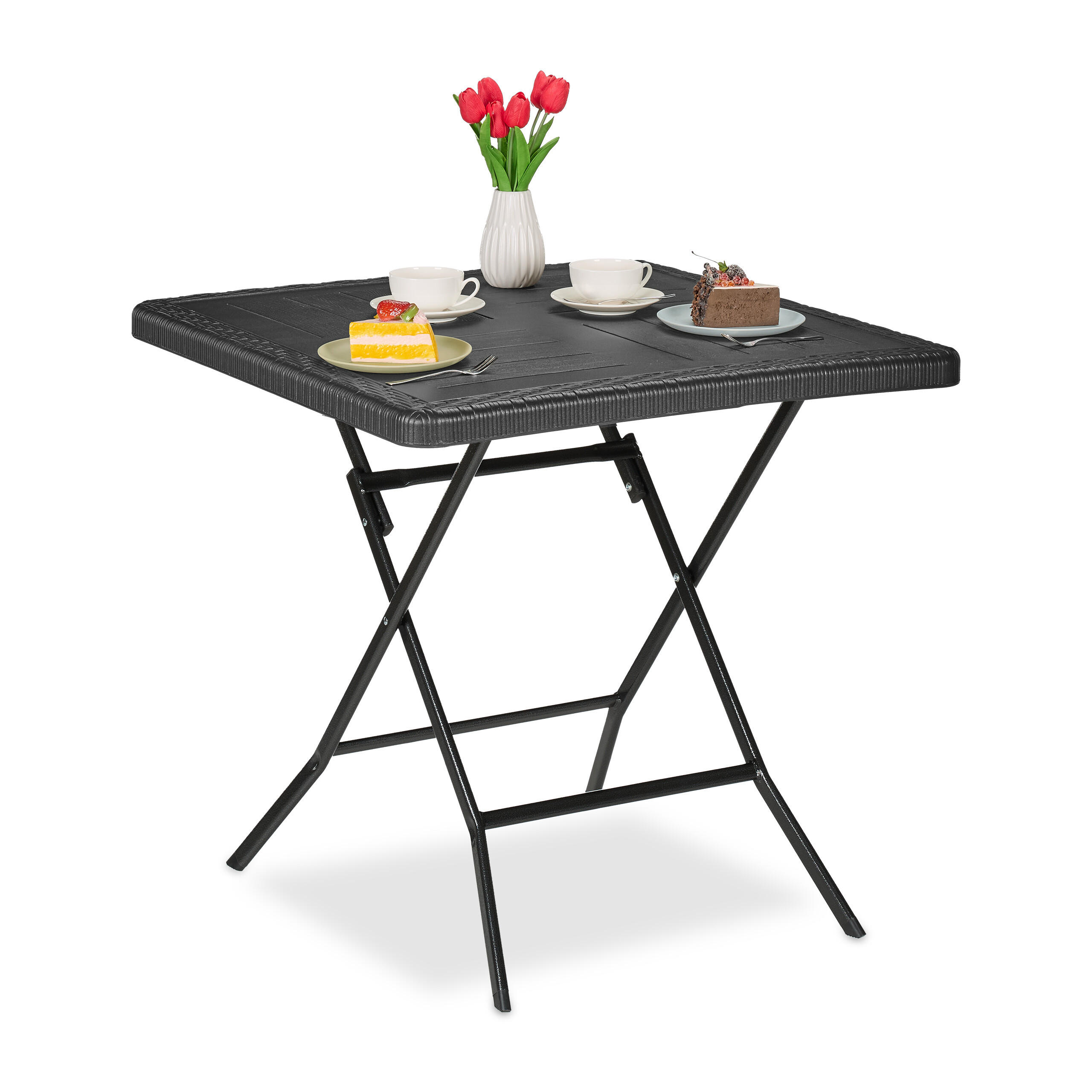 MASA de gradina negru plianta plastic