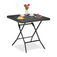 GARTENTISCH - Schwarz, Kunststoff/Metall (78/78/74cm) - Relaxdays