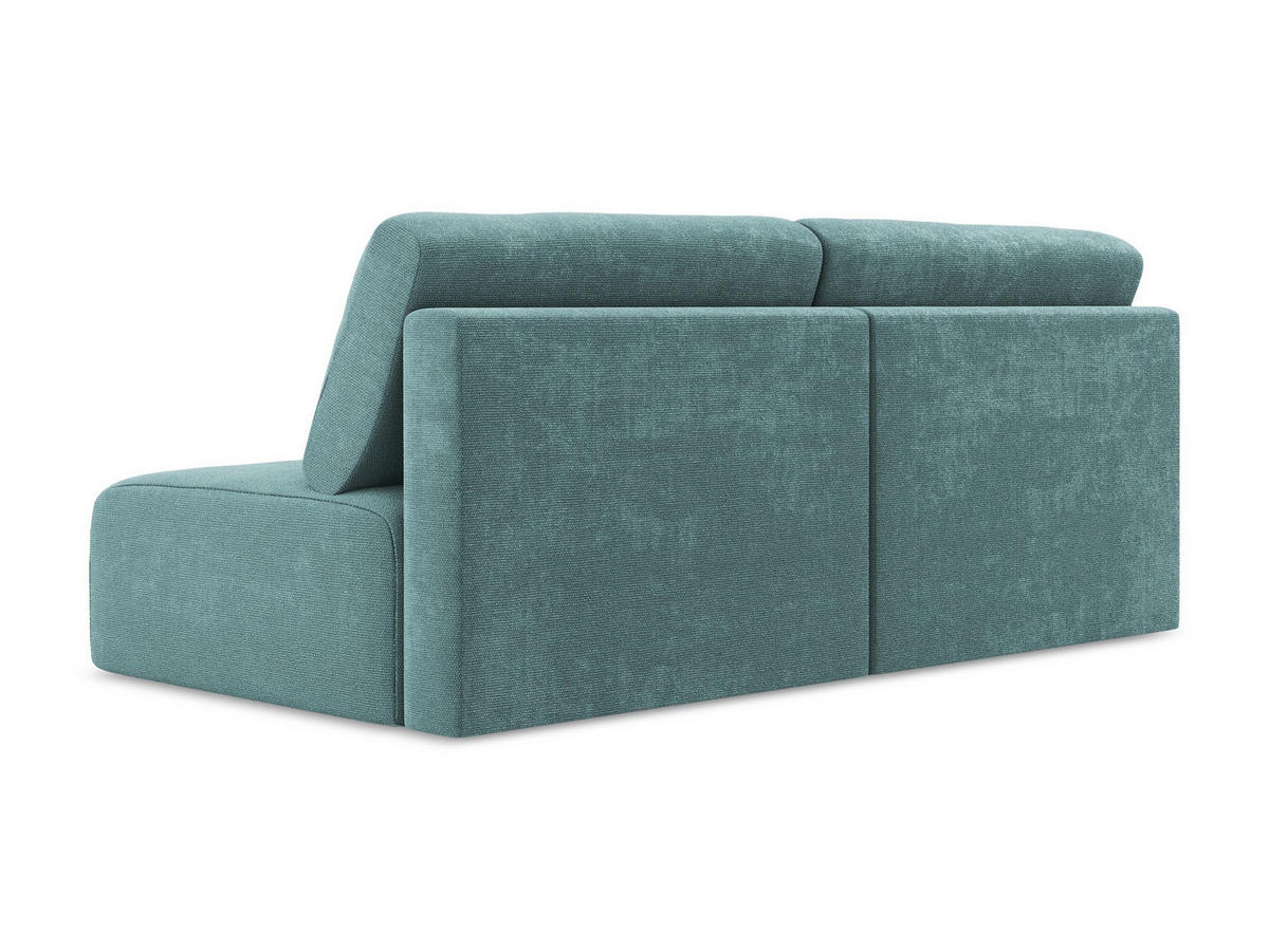 3-SITZER SOFA mit Schlaffunktion Chenille Stoff Blau - Blau/Beige, Kunststoff/Textil (216/79/102cm) - Makamii