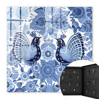SCHLÜSSELBOX Schwarz 30x30 cm- Türöffnung nach rechts - Volksvögel - Blau, Metall (30/30/5cm) - TULUP