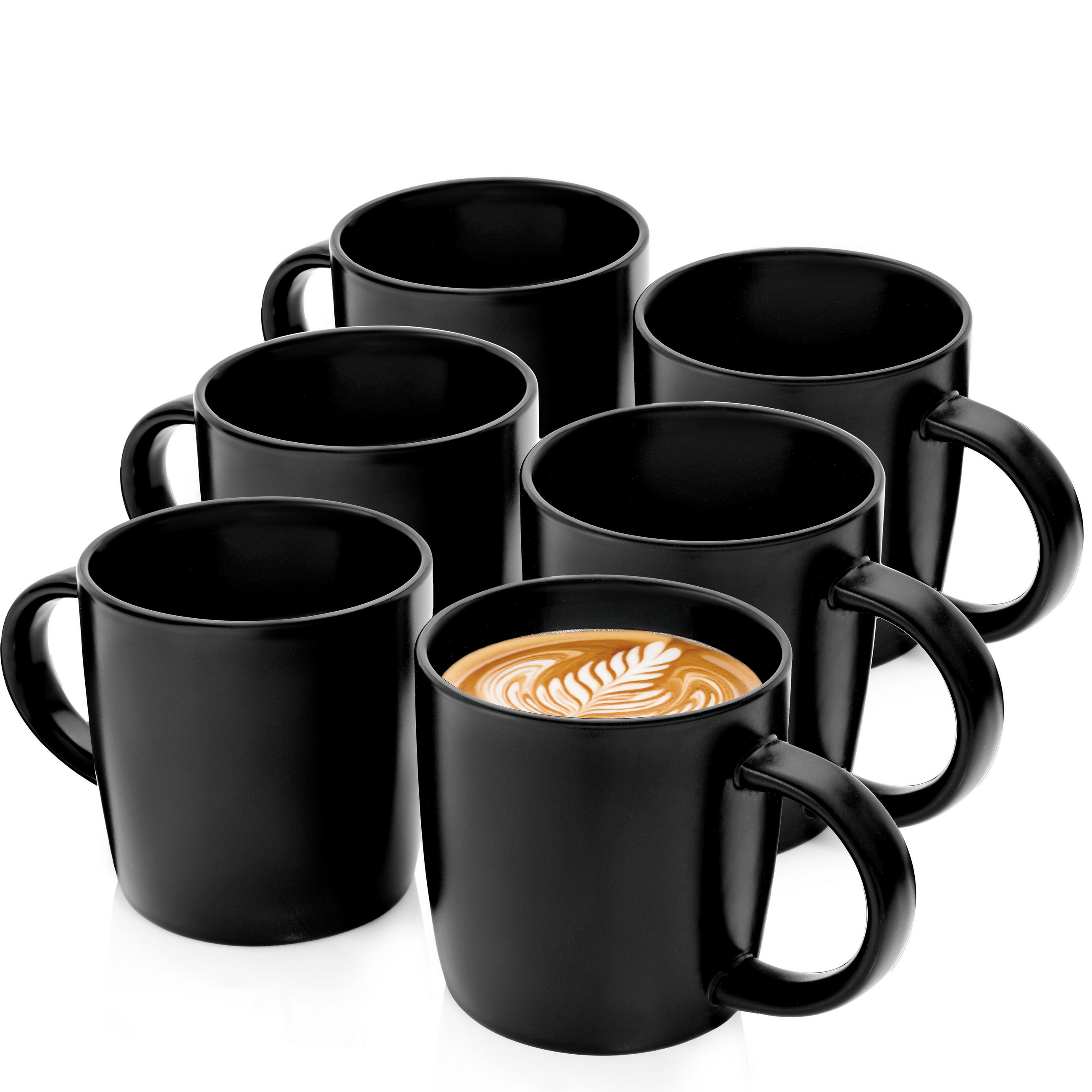 KAFFEEBECHER SET MADEIRA - 6 teilig aus Steingut - Schwarz, Keramik (0.35L) - Sänger
