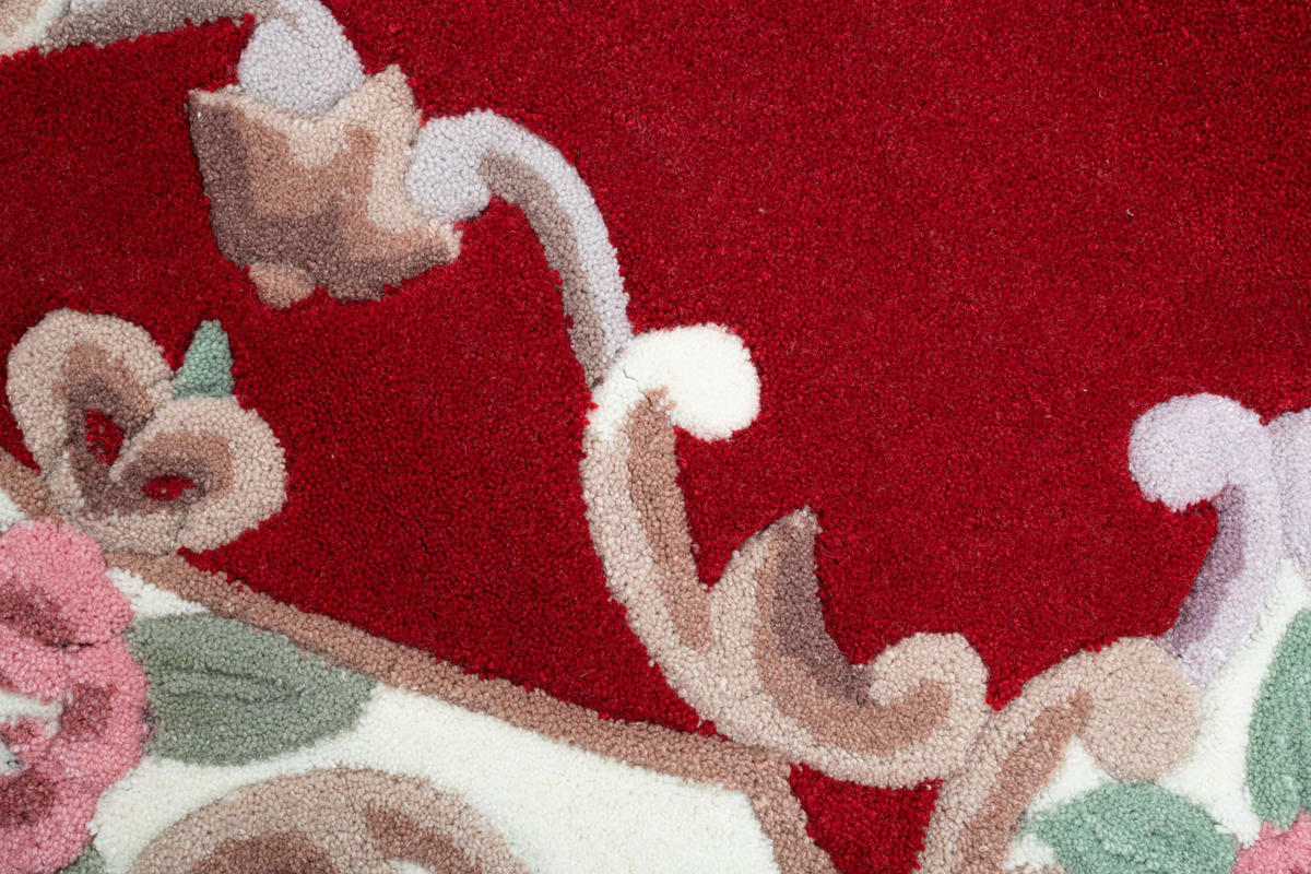 HANDTUFTTEPPICH Ming 150x150 cm - Rot, Textil (150/150cm) - THEKO
