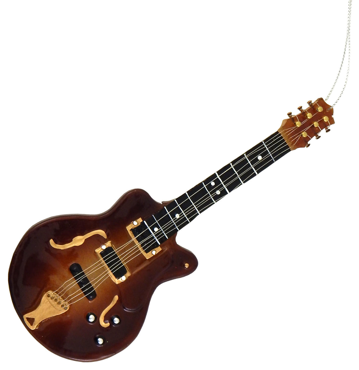 CHRISTBAUMSCHMUCK Western-Gitarre Braun 17cm (Glas / 1 Stk.) - Braun, Glas (7/17/2cm) - Krebs Glas Lauscha