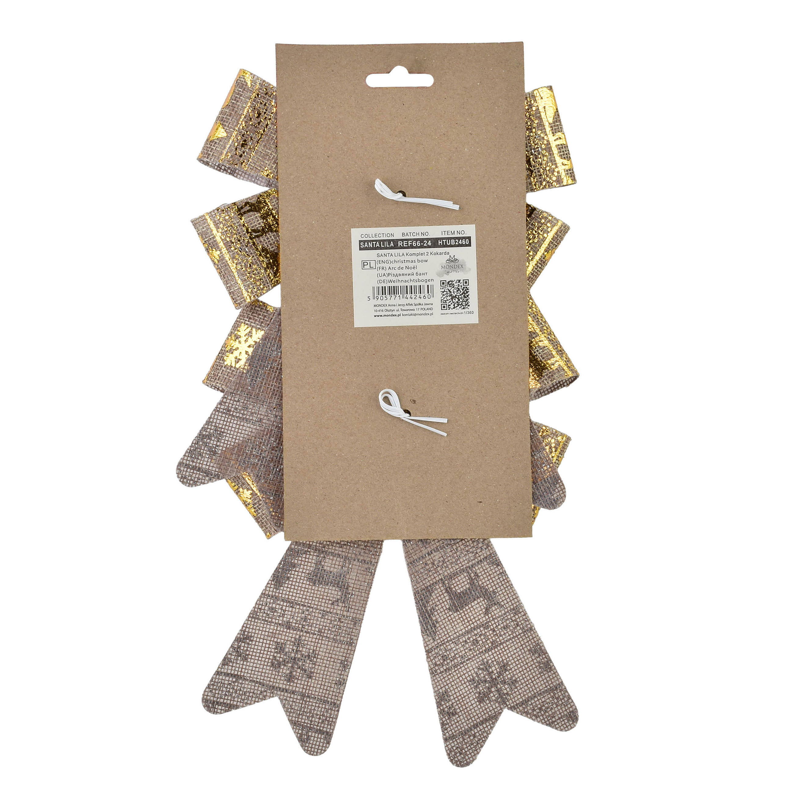 SCHLEIFEN Santa Lila 2er Set Gold 15x15x18 cm Kunststoff - Goldfarben, Kunststoff (15/18/15cm) - Mondex