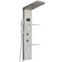 ÜBERKOPFBRAUSESET LED Mit Digitalanzeige, Gebürstetes Nickel - Silberfarben, Metall (20/124/52cm) - Kaket