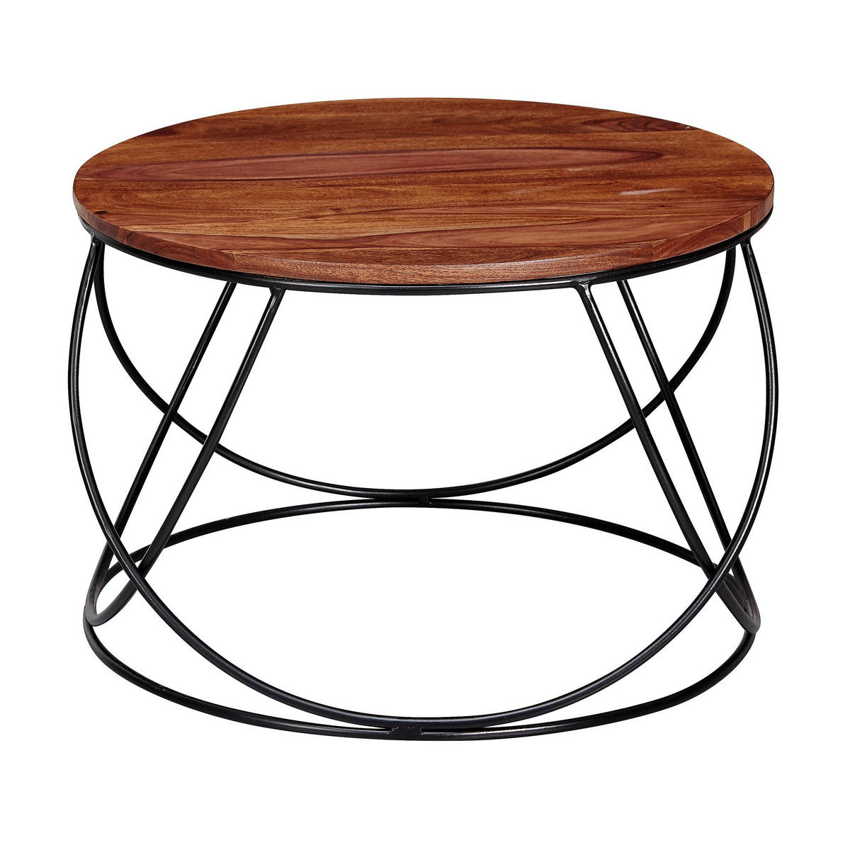 BEISTELLTISCH rund EUAN Sheesham - Braun, Holz (60/40cm) - tinkaro