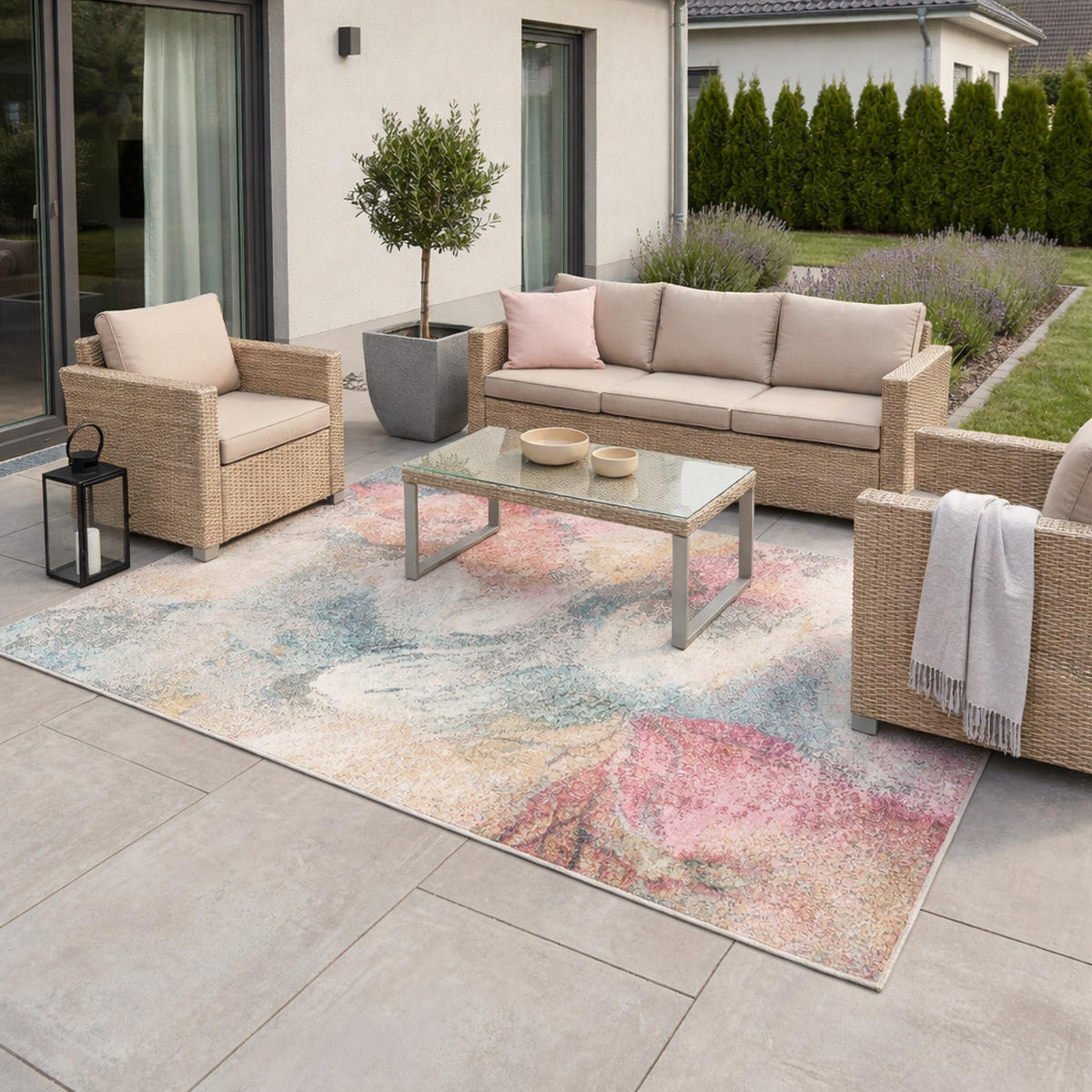 INDOOR OUTDOOR TEPPICH LAGOS VINTAGE - Gelb, Textil (80/150cm) - Pergamon