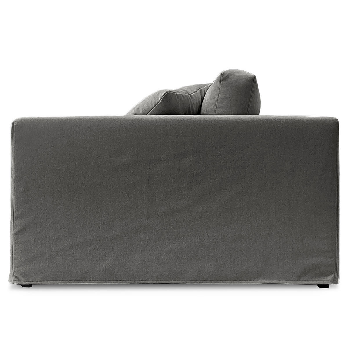 BIGSOFA mit Wechselbezug - Webstoff - Dunkelgrau/Schwarz, Kunststoff/Textil (265/63/122cm) - home24