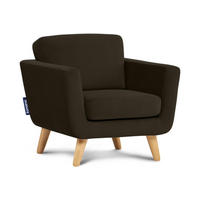 SESSEL TAGIO Massivholz-Beine, braun - Dunkelbraun/Braun, Buchenholz/Textil (86/80/88cm) - KONSIMO®