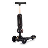 KINDERROLLER Bloomi 2 in 1 schwarz Laufrad Sitz PU-Räder Lichteffekte Bremse - Schwarz, Metall (46/28/77cm) - Chipolino