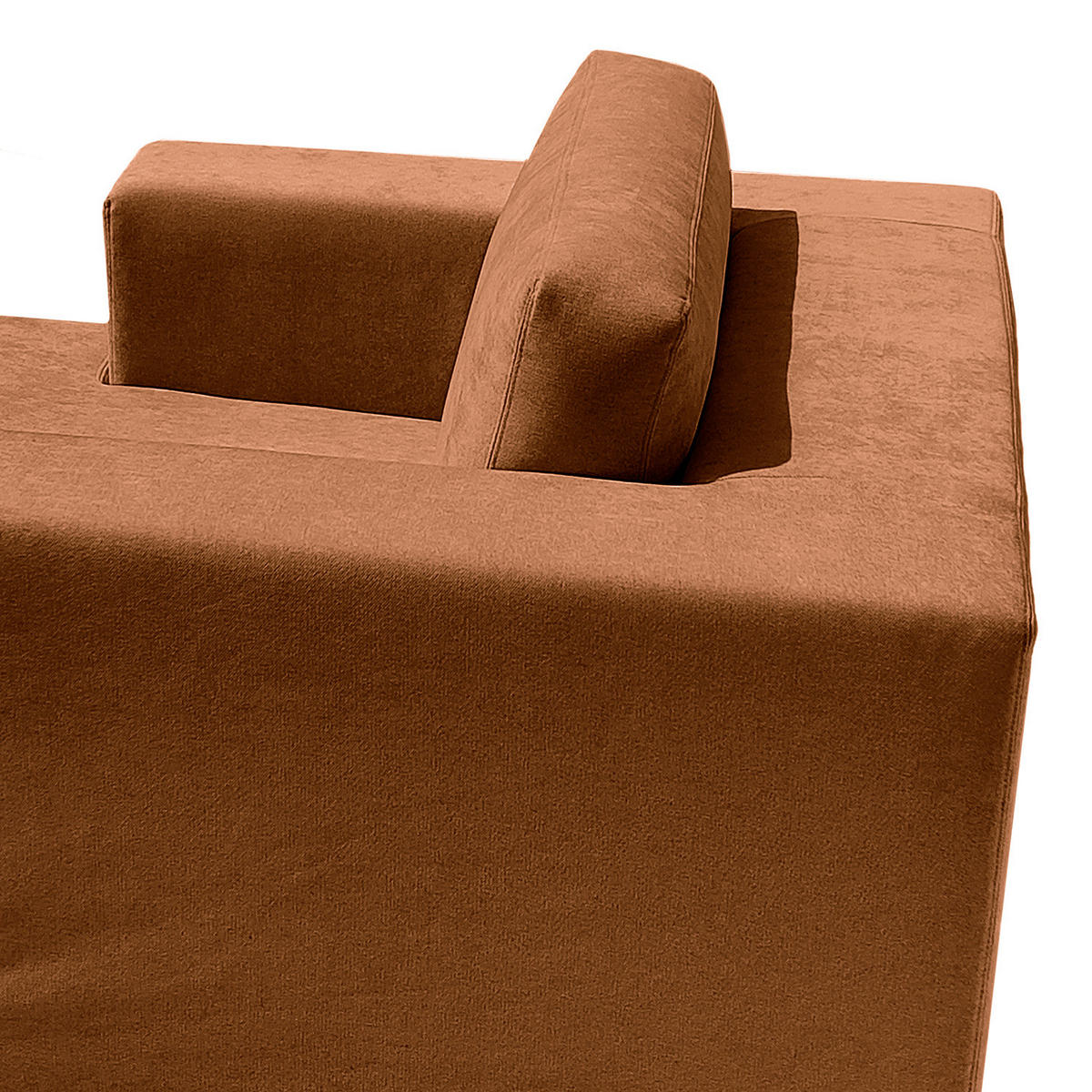 XXL-SESSEL mit Wechselbezug - Webstoff - Schwarz/Kupferfarben, Holz/Wellpappe (125/63/160cm) - home24