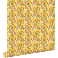 TAPETE Blumenmuster 50 x 900 cm - Gelb, Papier (50/900cm) - ESTAhome