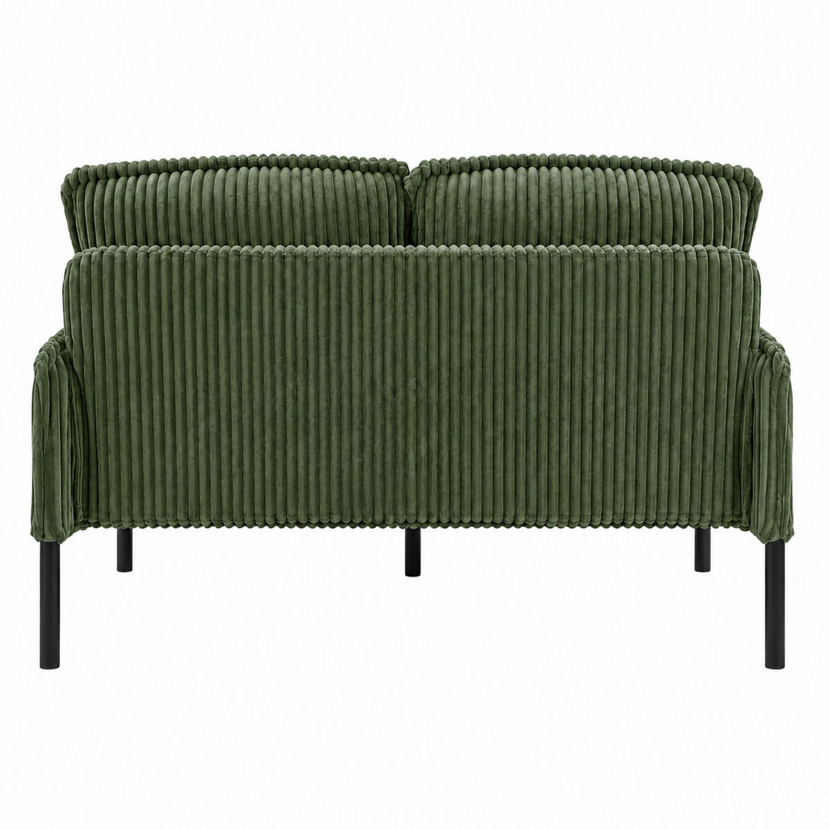 2-SITZER Sofa 122/73/83 cm Cordstoff mit Seitentaschen und Metallbeinen Grün - Grün, Textil (73/83/122cm) - Redom