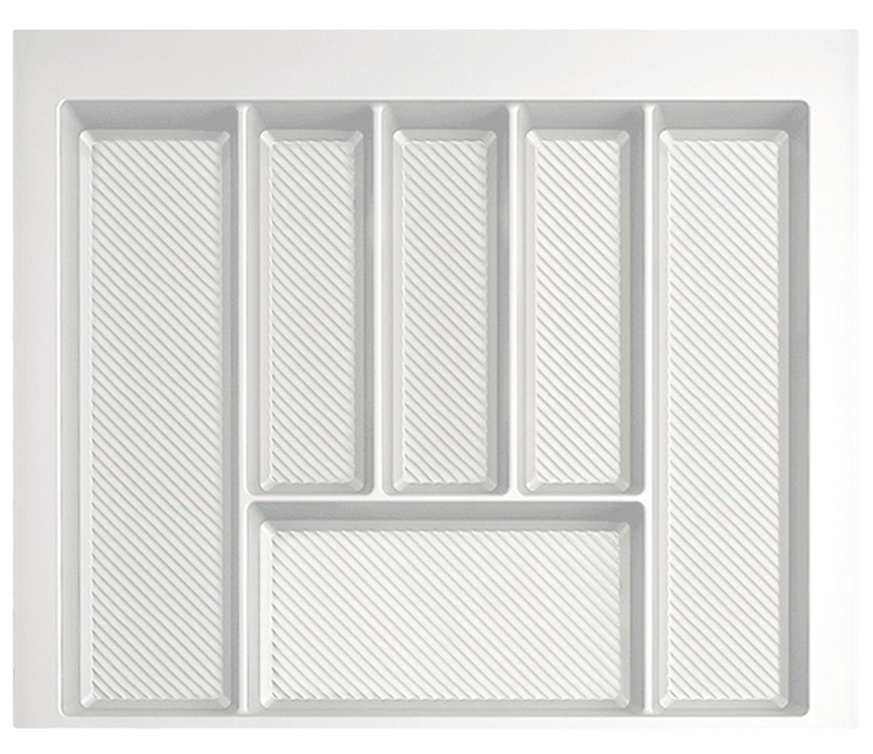 BESTECKEINSATZ kürzbar Breite 49-55cm zuschneidbar Schublade 60cm Tiefe 42-49cm - Weiß, Kunststoff (55/5.5/49cm) - Livingpoint24