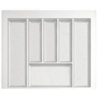BESTECKEINSATZ kürzbar Breite 49-55cm zuschneidbar Schublade 60cm Tiefe 42-49cm - Weiß, Kunststoff (55/5.5/49cm) - Livingpoint24