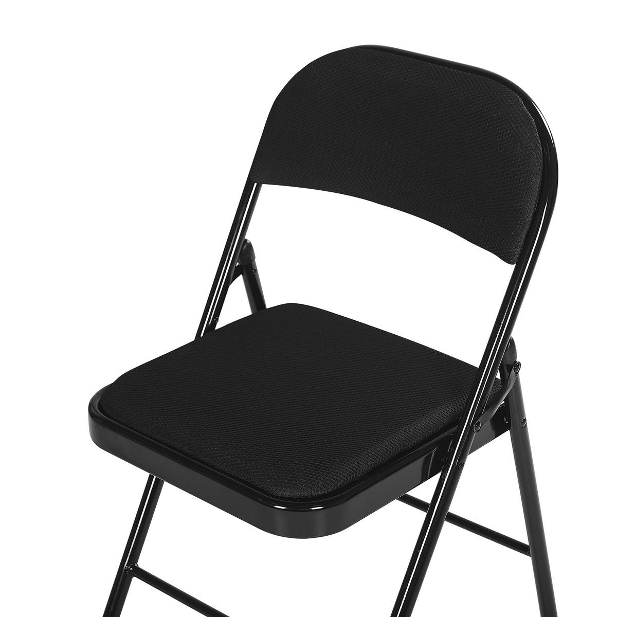 ÖSSZECSUKHATÓ SZÉK 4 darabos Szett Fém Fekete Sparks - fekete, műanyag/textil (45/77/47cm) - Beliani