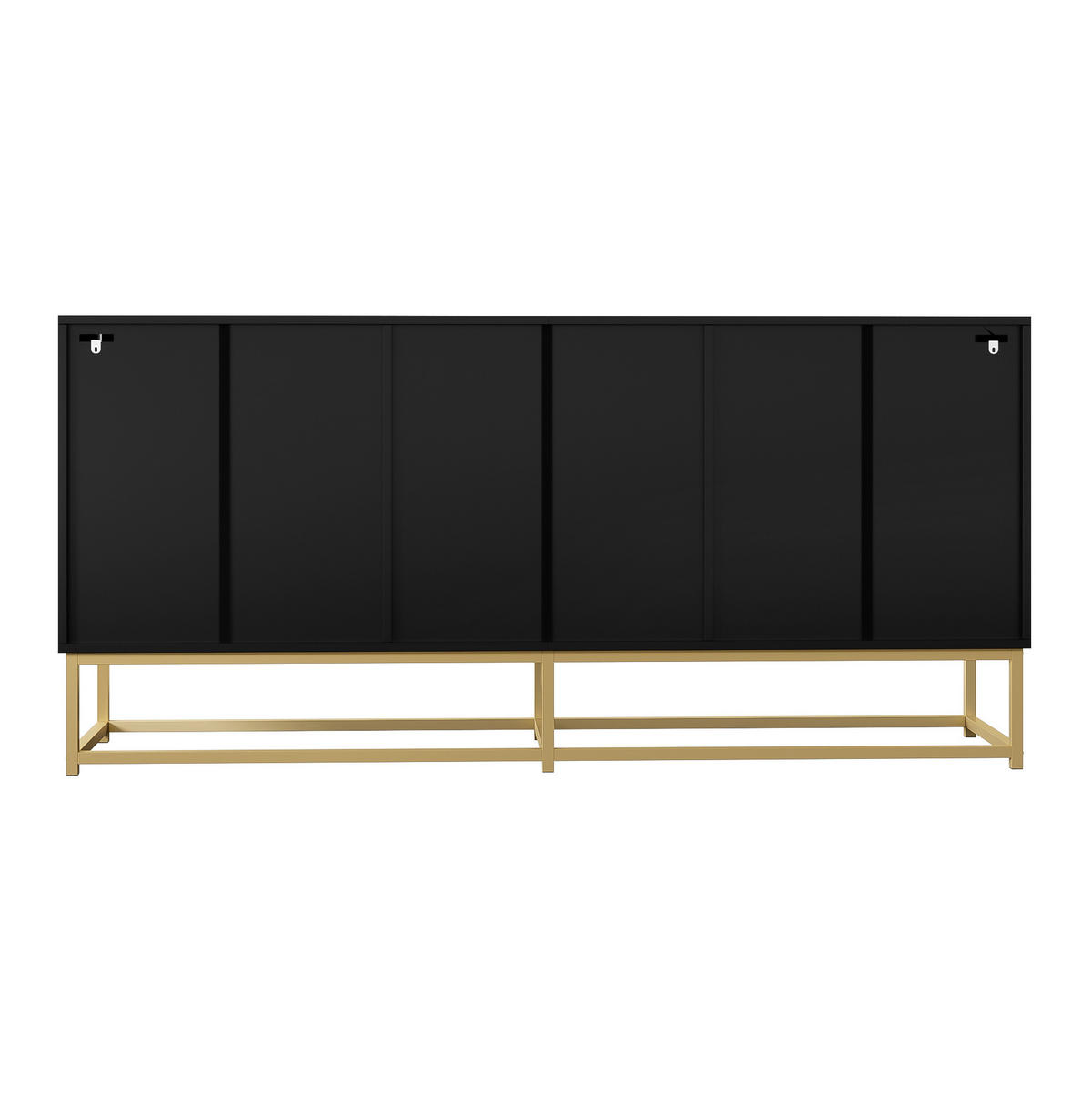 KOMMODE 160/38/75,5 cm mit 3 Doppeltüren in Schwarz - Schwarz, Holzwerkstoff (160/75.5/38cm) - BEAOK