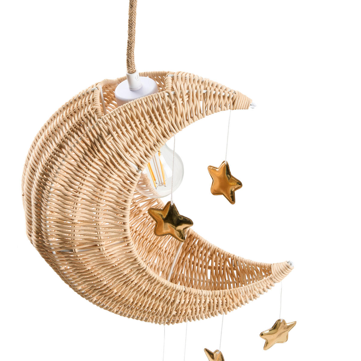 HÄNGELEUCHTE Naturfarben Orchon - Goldfarben/Naturfarben, Kunststoff (14/29/197cm) - Beliani