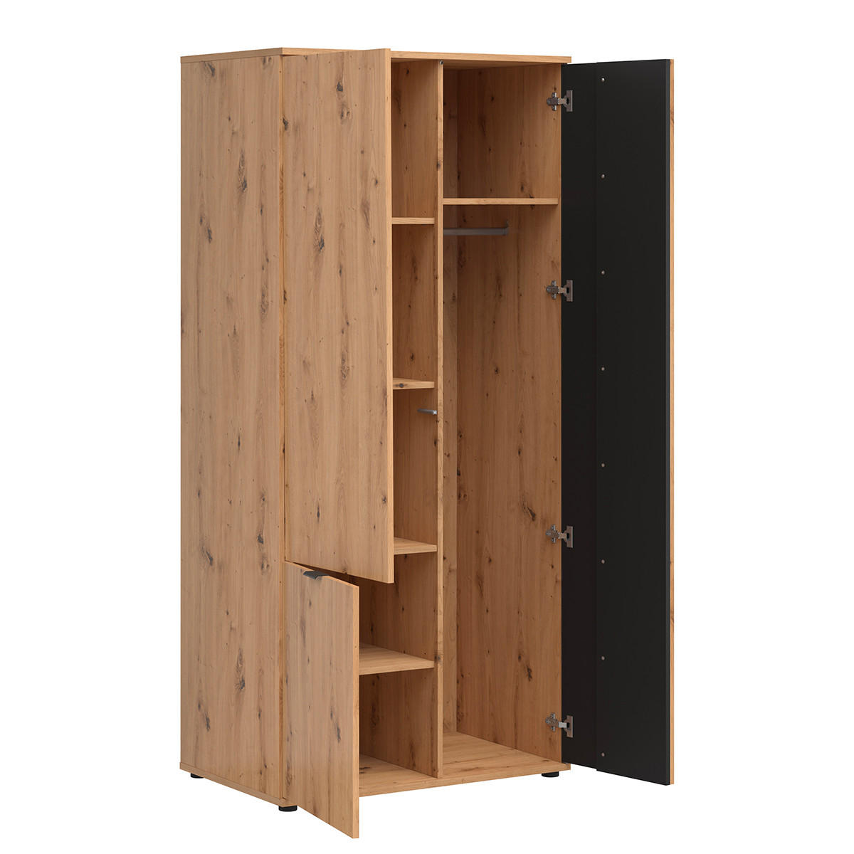 SKŘÍŇ 3DVEŘOVÁ Ezra Dřevo - hnědá, kompozitní dřevo (90/195/56cm) - Petits-meubles