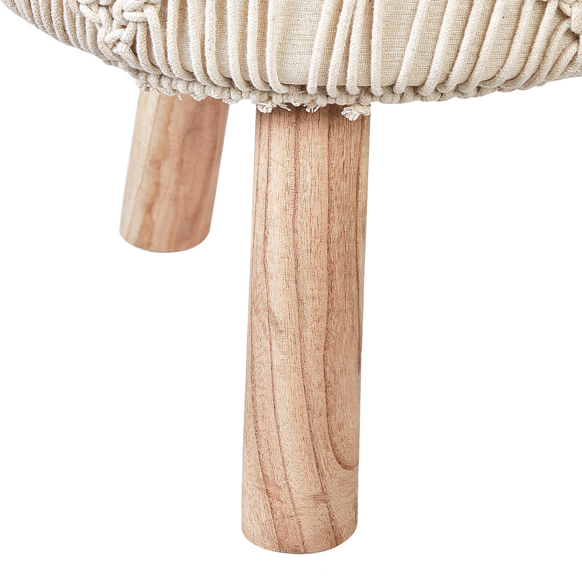 HOCKER Manzai 40/40/44 cm - Beige, Naturmaterialen/Textil (40/44/40cm) - Beliani
